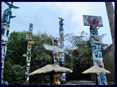 Native Indian totem poles, Windows of the World.